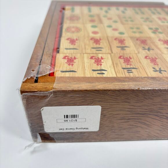 NEW Mahjong Set w/ Case Mango Wood Wooden Tile Game Chinese Domino Adult - Picture 5 of 6